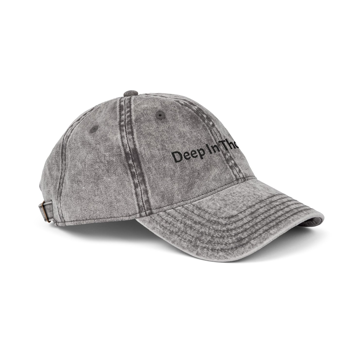 Vintage Inspired Embroidered Cap - "Deep In Thought"