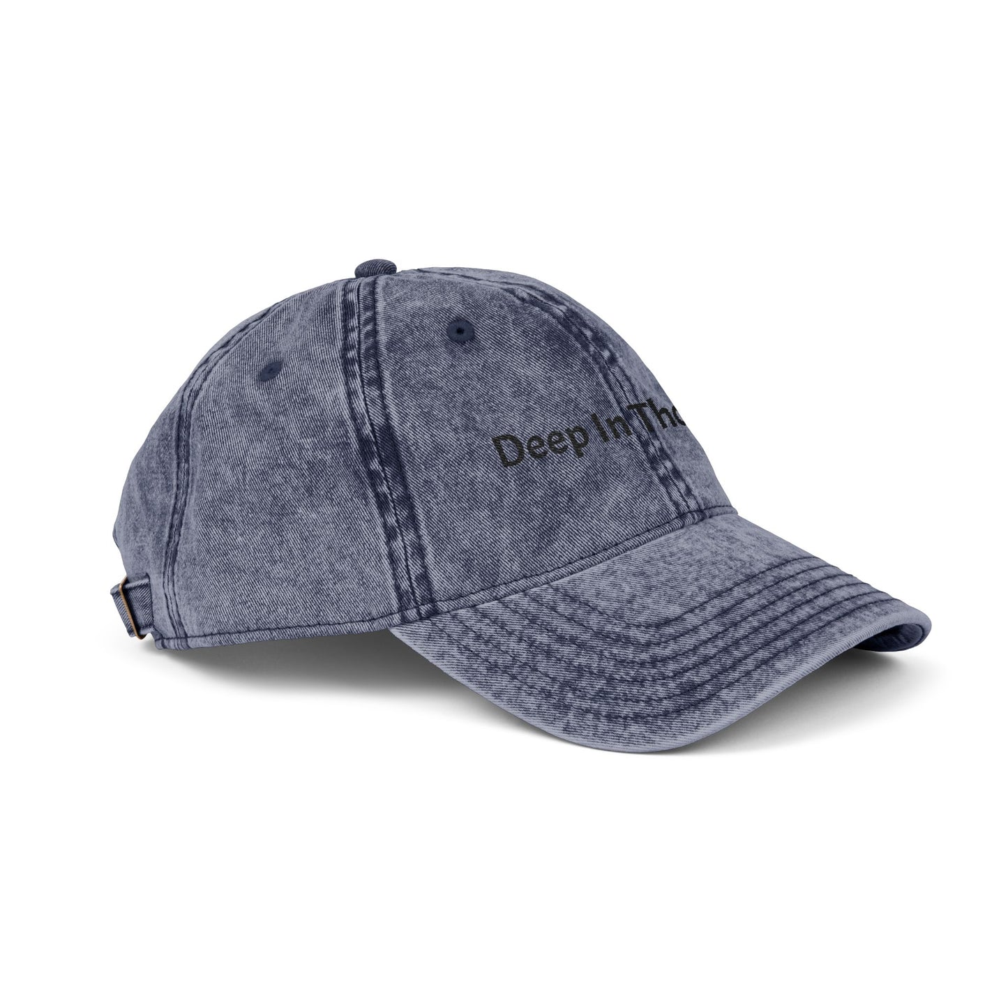 Vintage Inspired Embroidered Cap - "Deep In Thought"