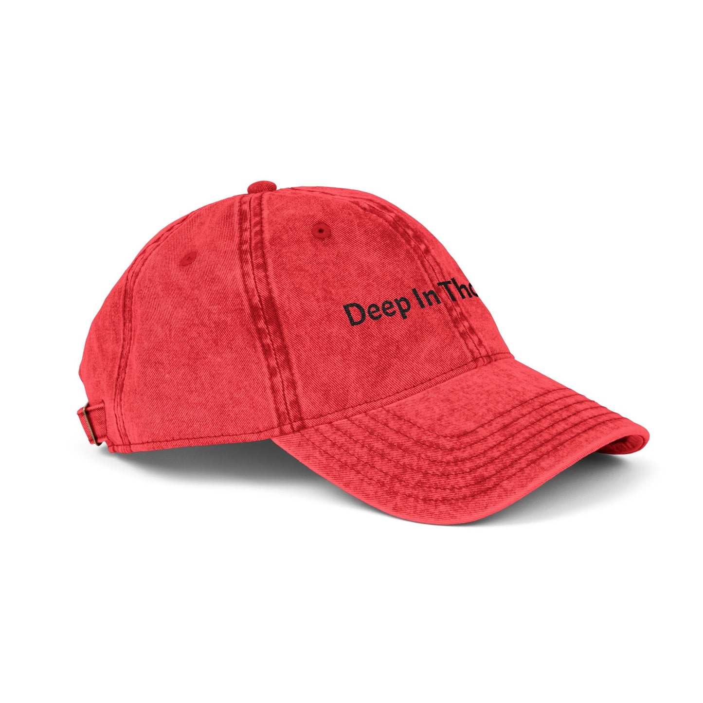 Vintage Inspired Embroidered Cap - "Deep In Thought"